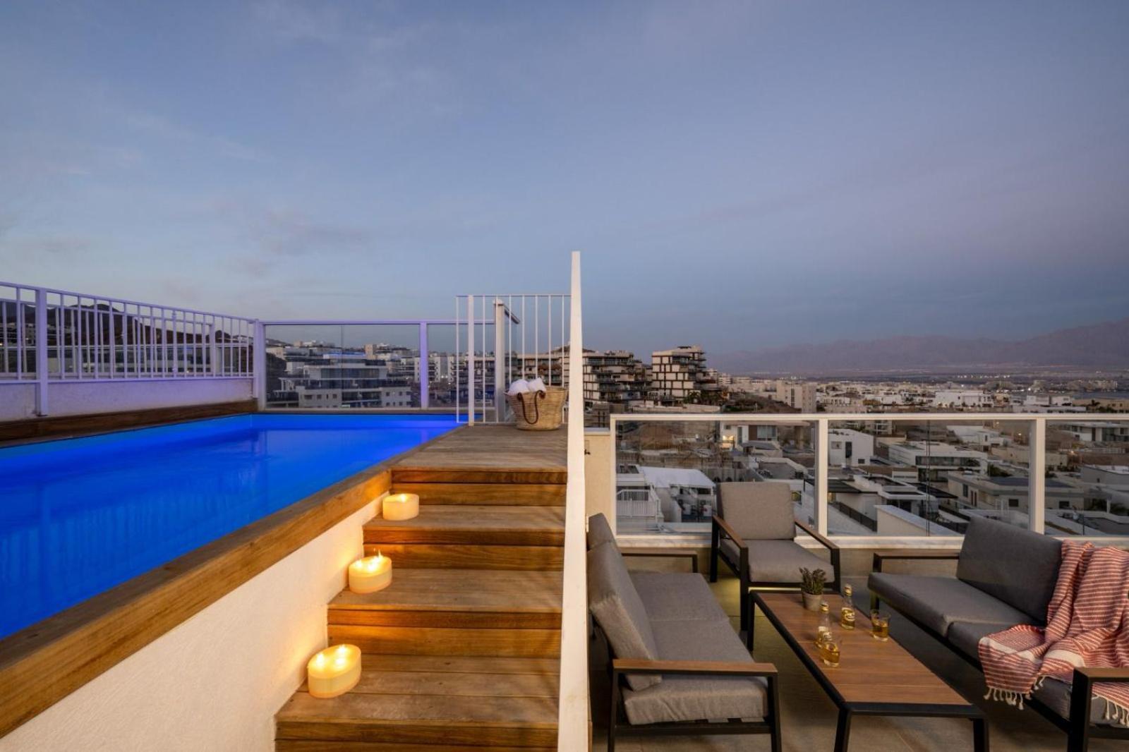 شقة Mountain And Sea View - Penthouse With Private Pool إيلات المظهر الخارجي الصورة